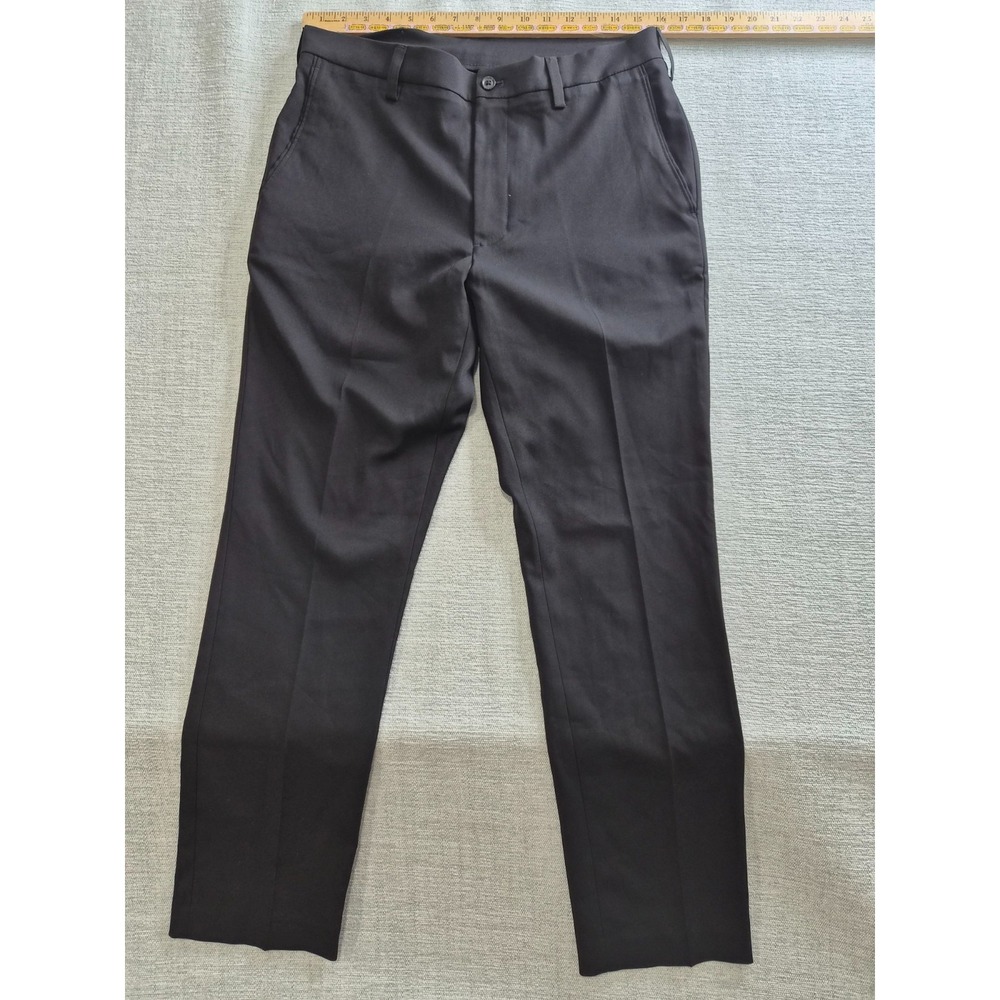 Savane Perry Ellis Suit Pants Mens 32x30 Black Slim Fit Straight Leg Business